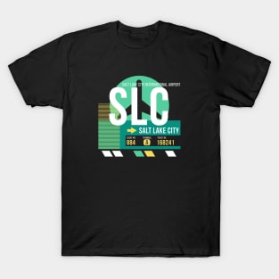 Salt Lake City (SLC) Airport // Retro Sunset Baggage Tag T-Shirt